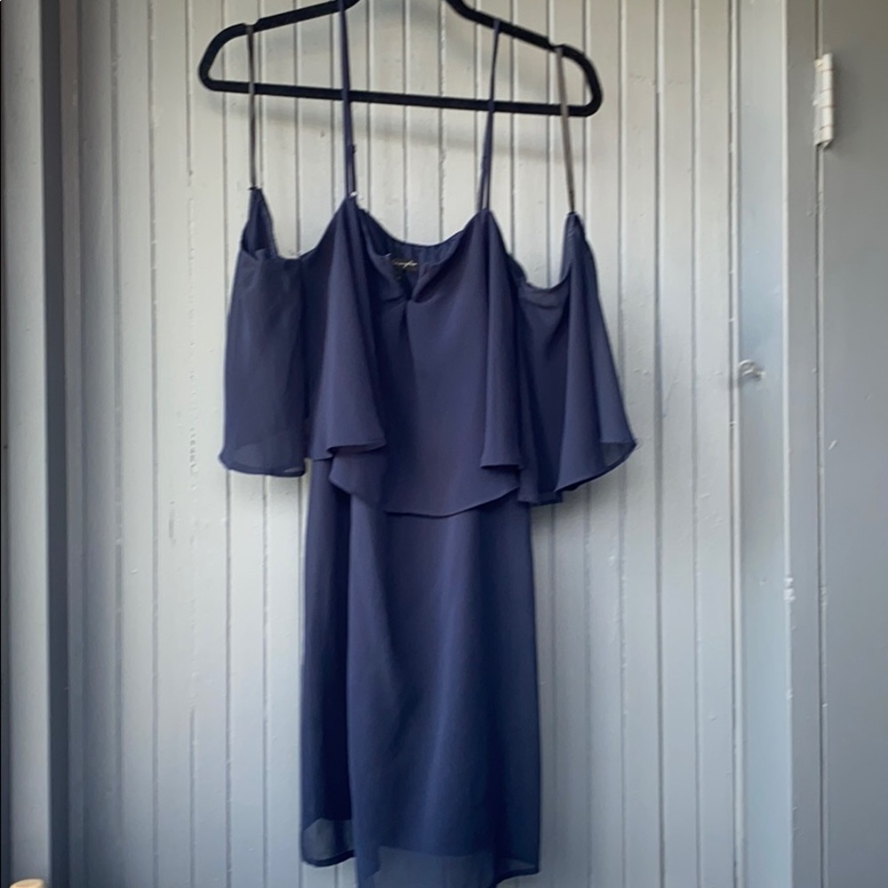 Blue off the shoulder dress